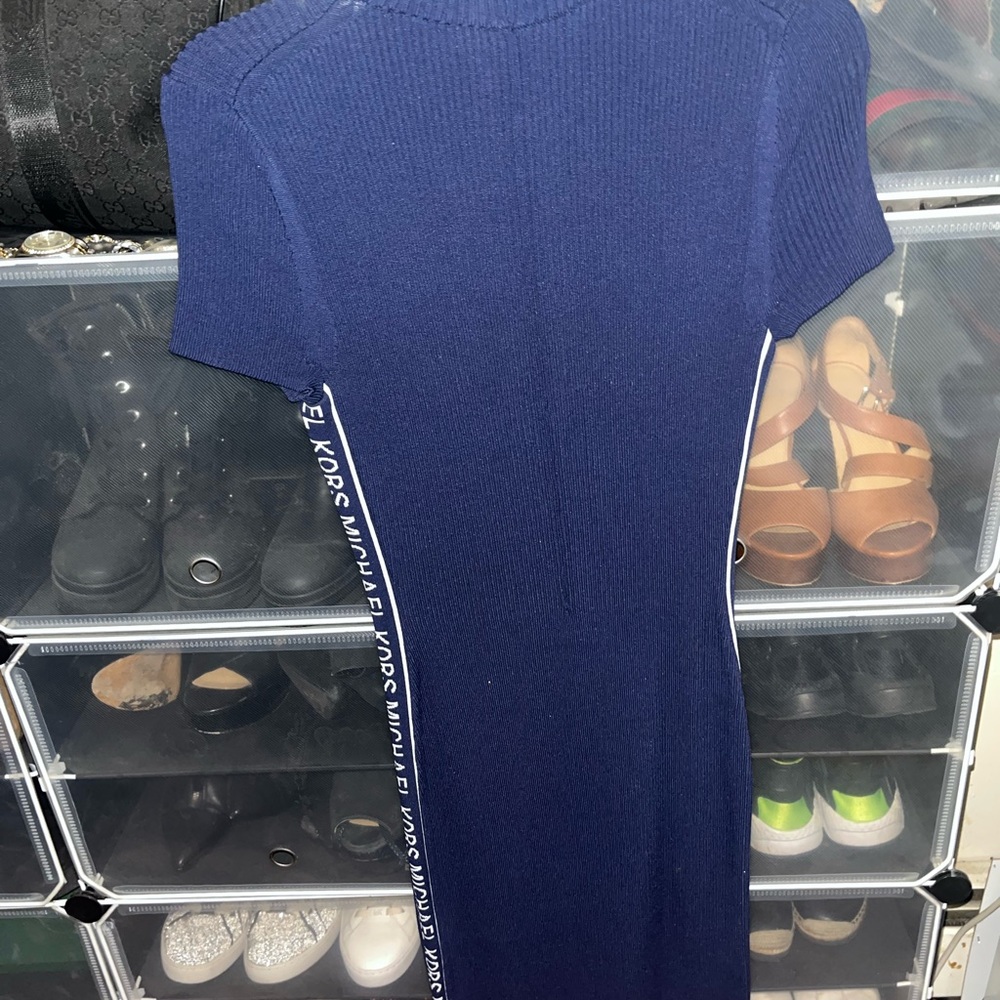 Michael Kors Navy Blue Midi Dress